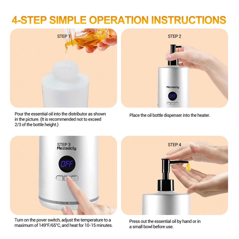 Oil Warmer for Scented Oil，Massage Oil Warmer for Massage, Lotion Oil Warmer, Body Oils Heater for Spa, Salon and Barber Shops, with Two Oil Bottle Dispenser, Constant Temperature, Black