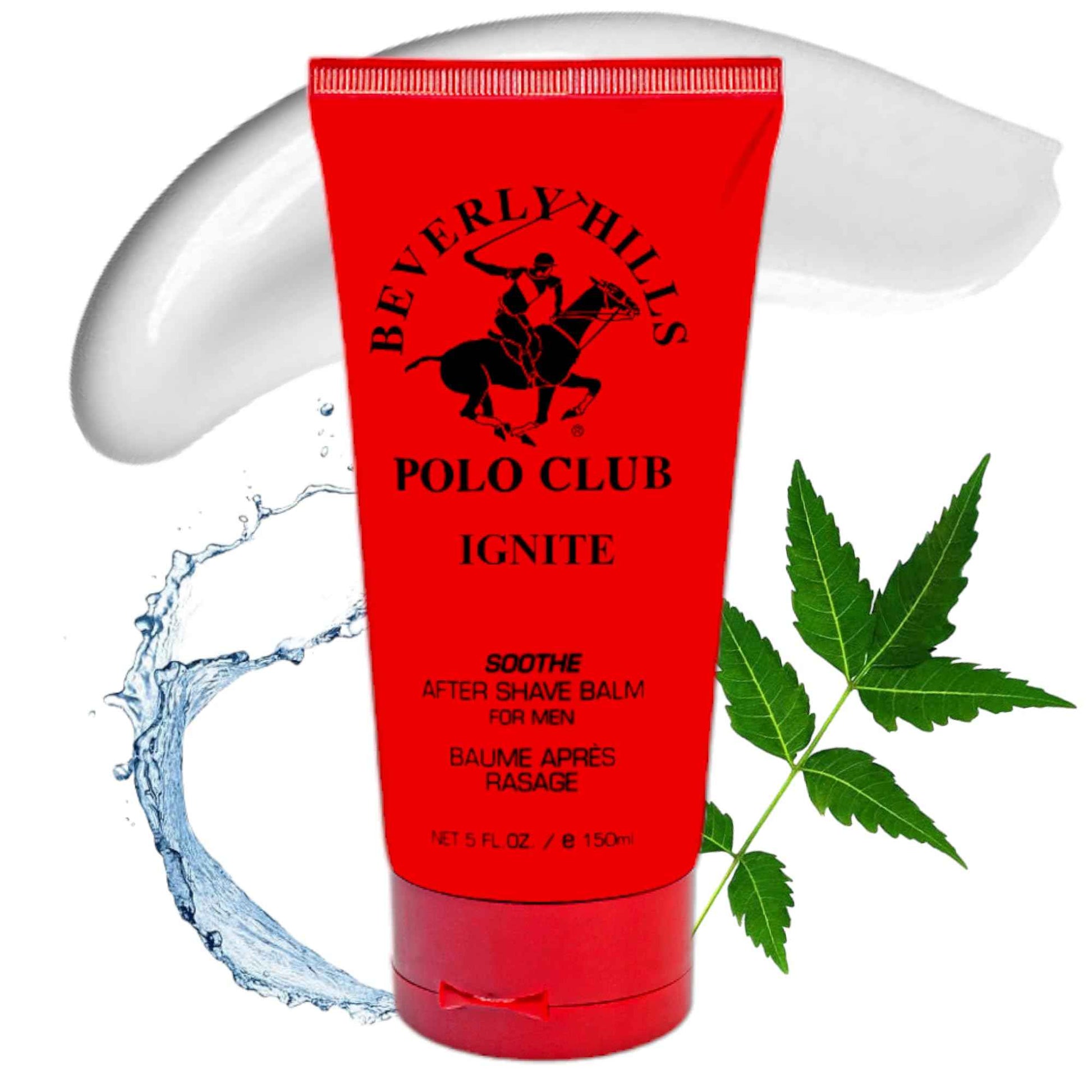 Beverly Hills Polo Club After Shave Balm for Men - Ignite (Musk Woody) - Soothing & Hydrating Post-Shave Lotion 5oz