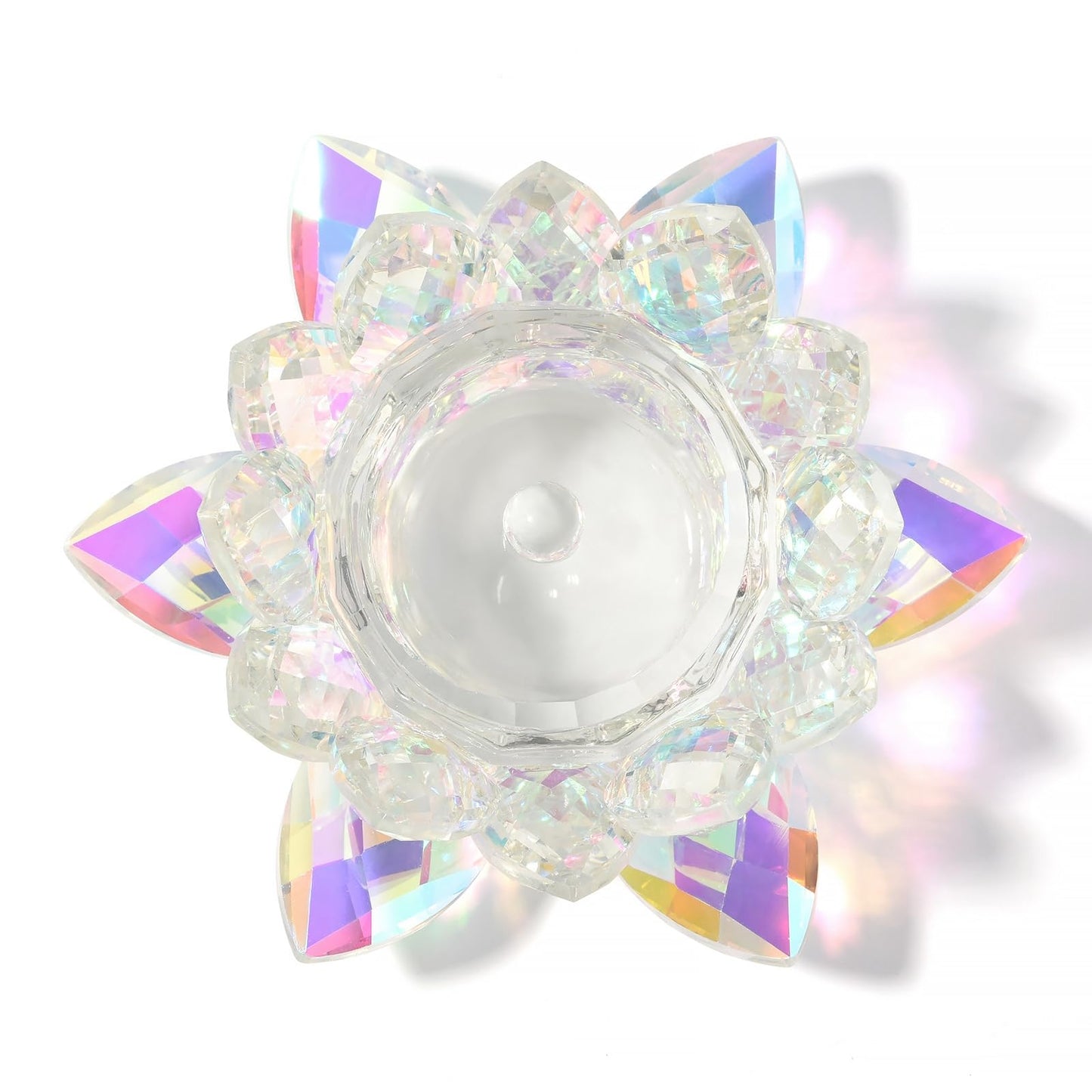 KADS Nail Art Dappen Dish with Lid Lotus Flower Shape Crystal Nail Dish Nail Art Liquid Powder Dish Bowl for Nail Art Manicure Care Tools Colorful