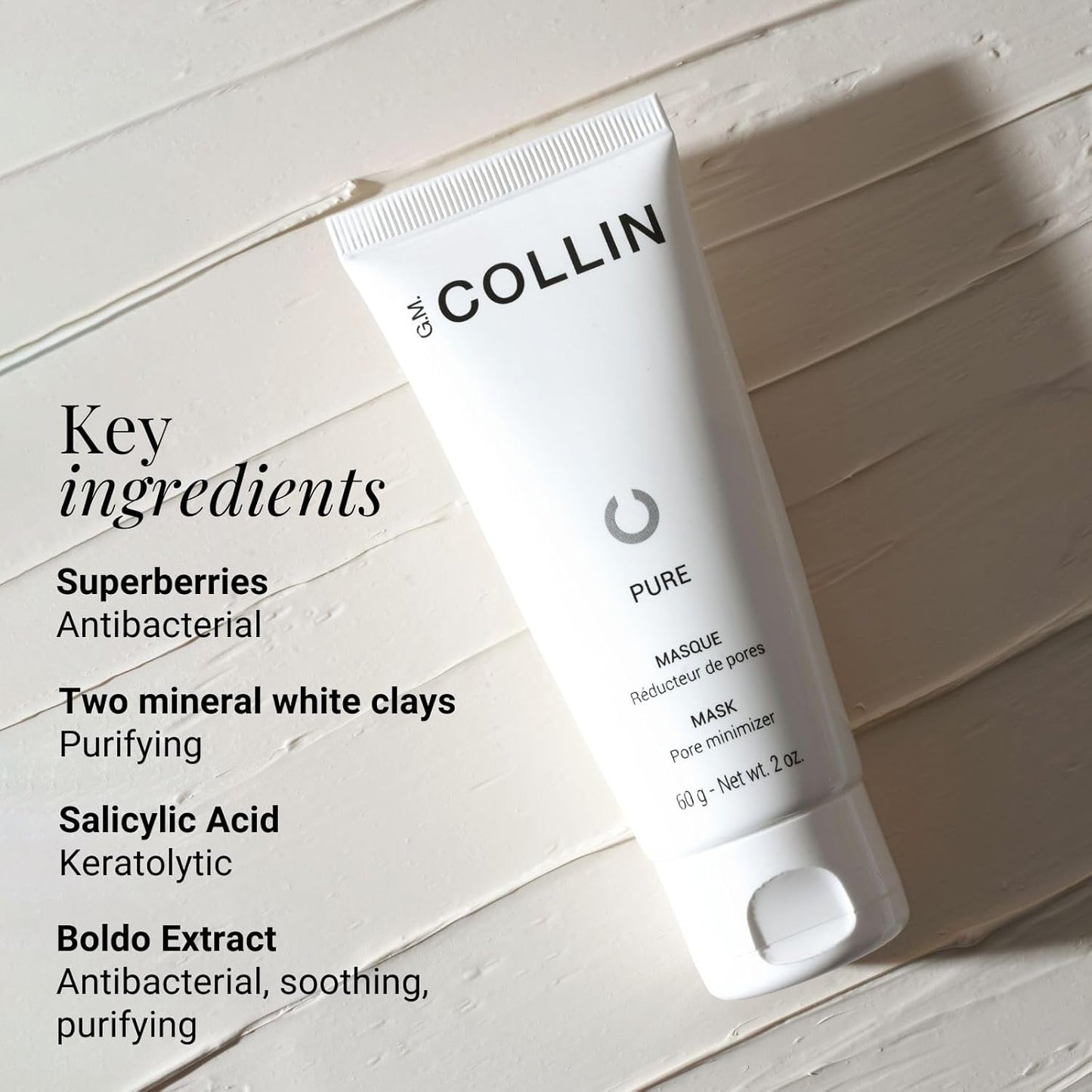 G.M. COLLIN Purifying Clay Mask with Salicylic Acid - Oil Control & Pore Minimizing for Oily Skin | Redness Relief
