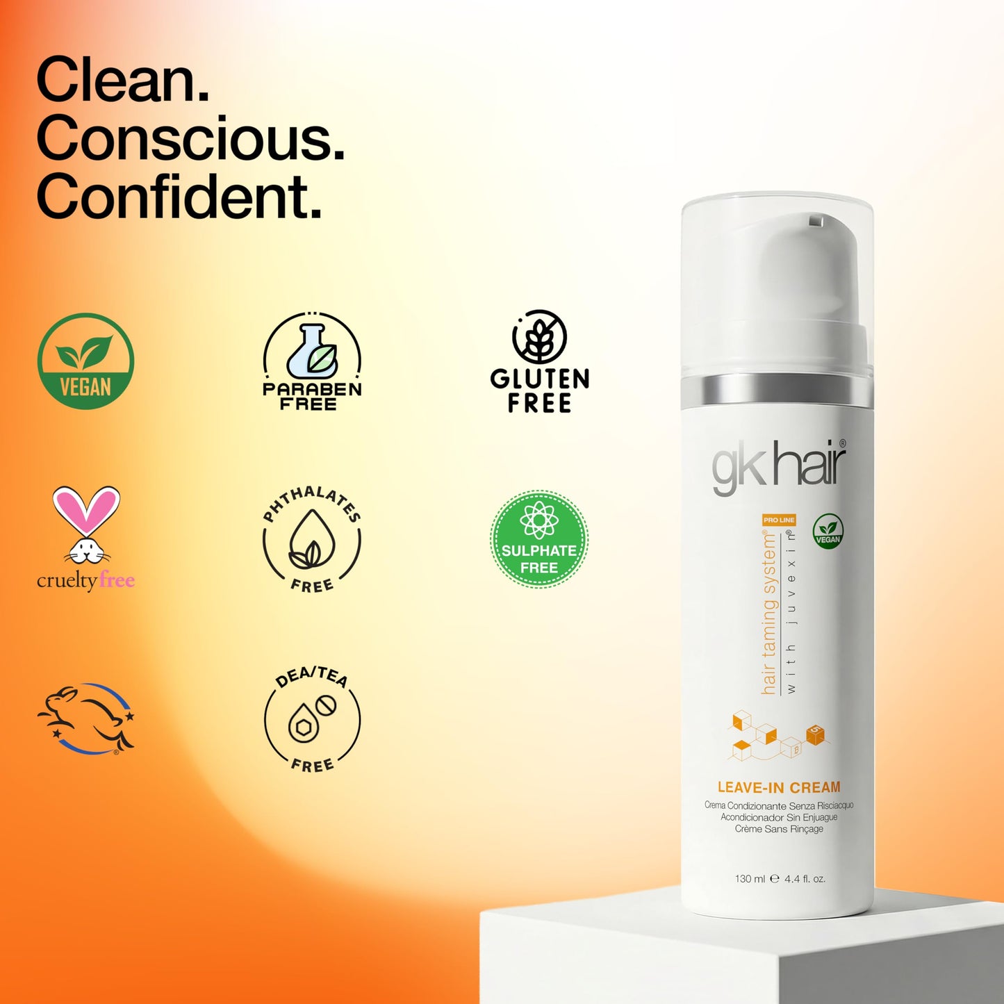 GK HAIR Keratin leave in conditioner for dry damaged hair - 4.4 Oz- Conditioning Hydrating Smoothing Moisturizing & Frizz Control For Dry Damaged Hair Taming before Swimming or Exercise