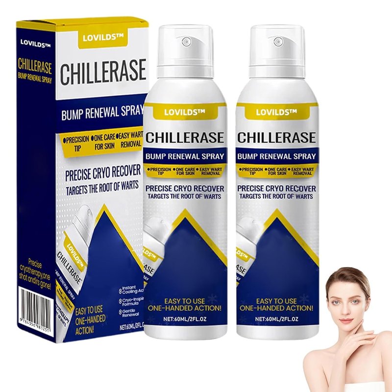 LOVILDS ChillErase Bump Renewal Spray, Professional Salicylic Acid Spray for Skin, Reduces Skin Imperfections for All Parts of the Body (2PCS)