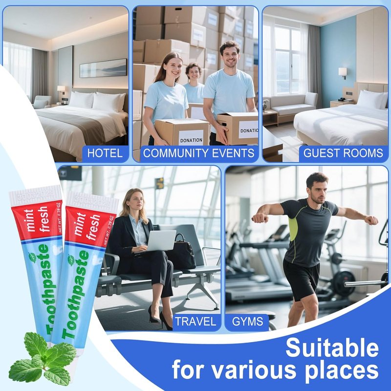 Mini Toothpaste Travel Size - 0.28oz Mint Scent | TSA Compliant for Hotel, Camping, Gym, Office, School