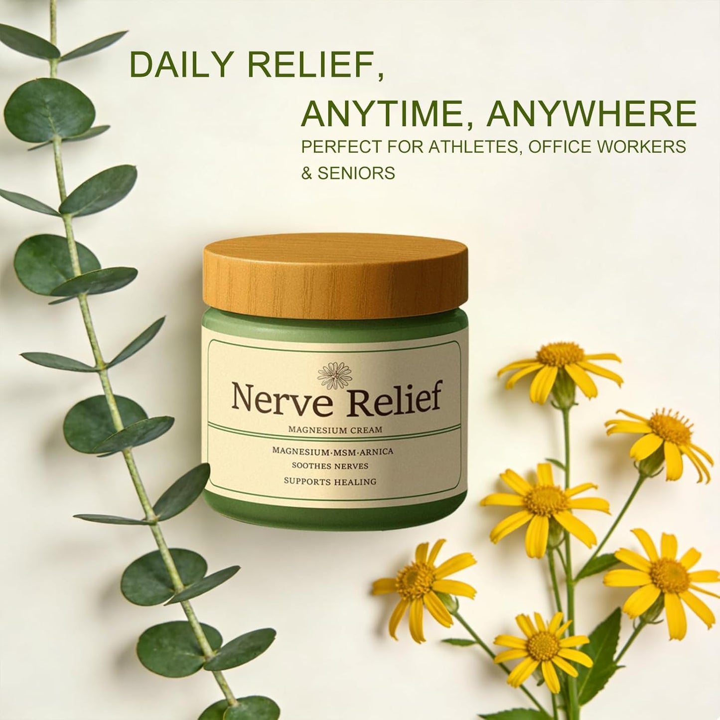 Magnesium Cream for Nerve Relief - Soothing Lotion with Arnica & MSM | Deep Hydration (1pc)