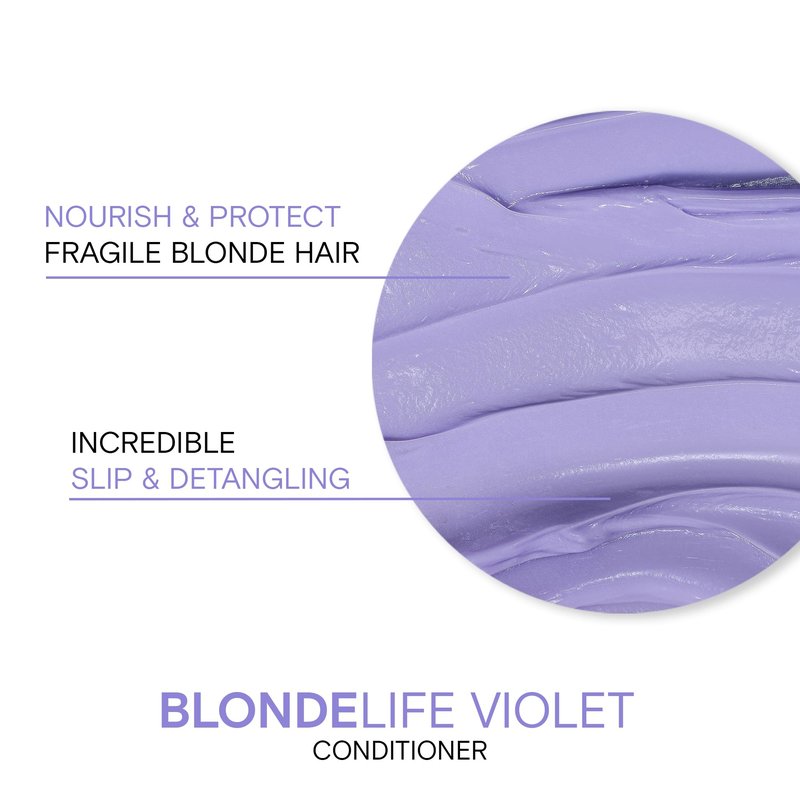 Joico Blonde Life Violet Conditioner | For Cool & Bright Blonde Hair | Neutralize Brassy Tones | Banish Yellow Tones | Boost Shine | Sulfate Free | With Monoi & Tamanu Oil | 33.8 Fl Oz