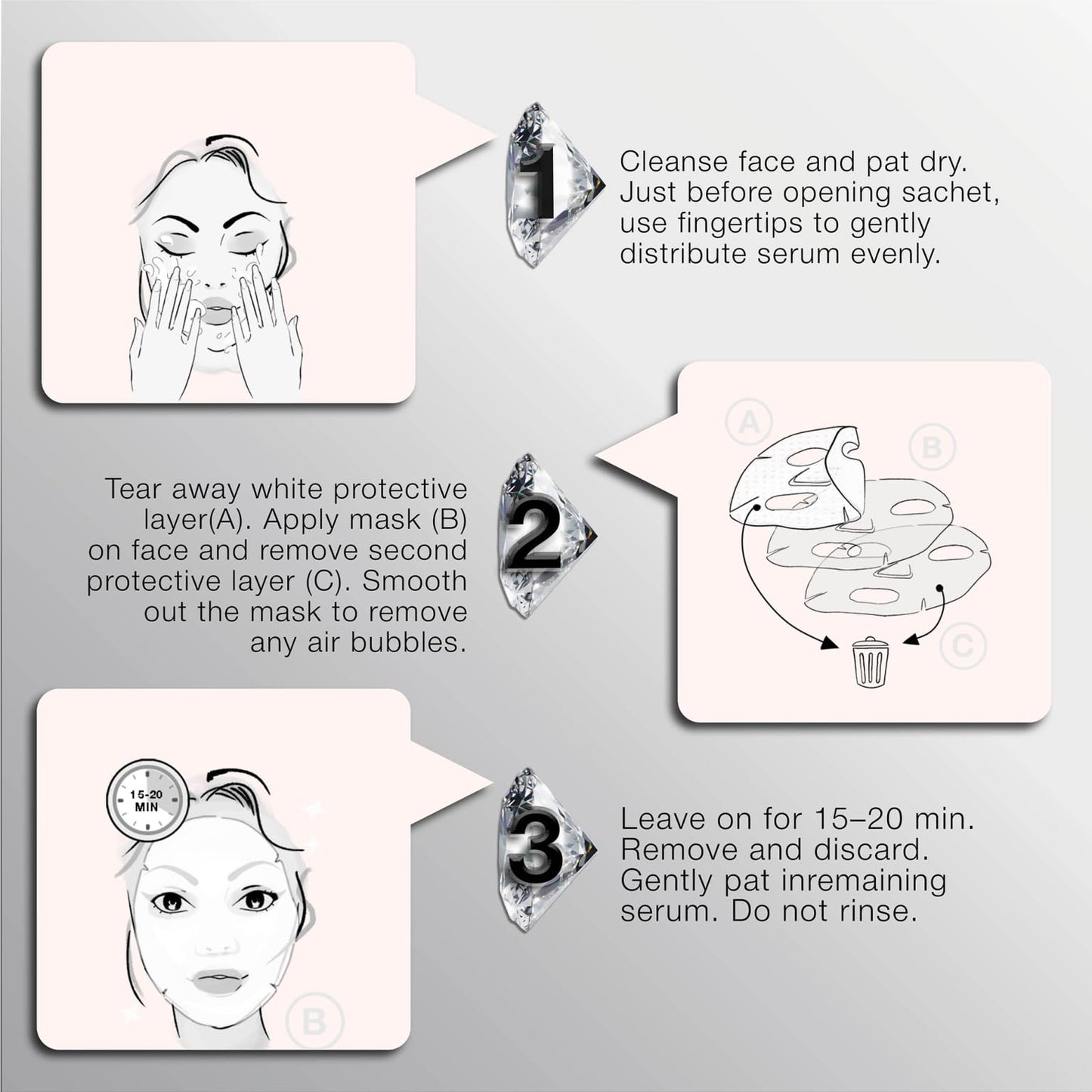 STARSKIN - Premium Korean Skin Care Bio-Cellulose Face Mask - Formulated with Fermented, Vitamin-Rich Coconut Juice - Soaked in Creamy Serum infused with Diamond Dust and Rare Botanicals - 40g, 1.4 Oz