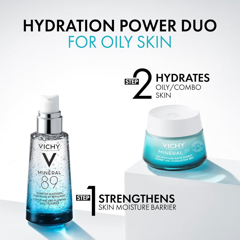 Vichy Mineral 89 Moisture Boosting Cream - Fragrance-Free Daily Face Moisturizer with Hyaluronic Acid | Suitable for All Skin Types