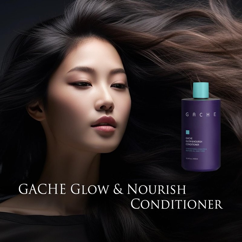 Gache GLOW & NOURISH Conditioner for All Hair Types | Hydrating Hair Conditioner with Camellia Oil | Sulfate Free, Paraben Free | Detangles & Adds Shine | 13.5 fl oz