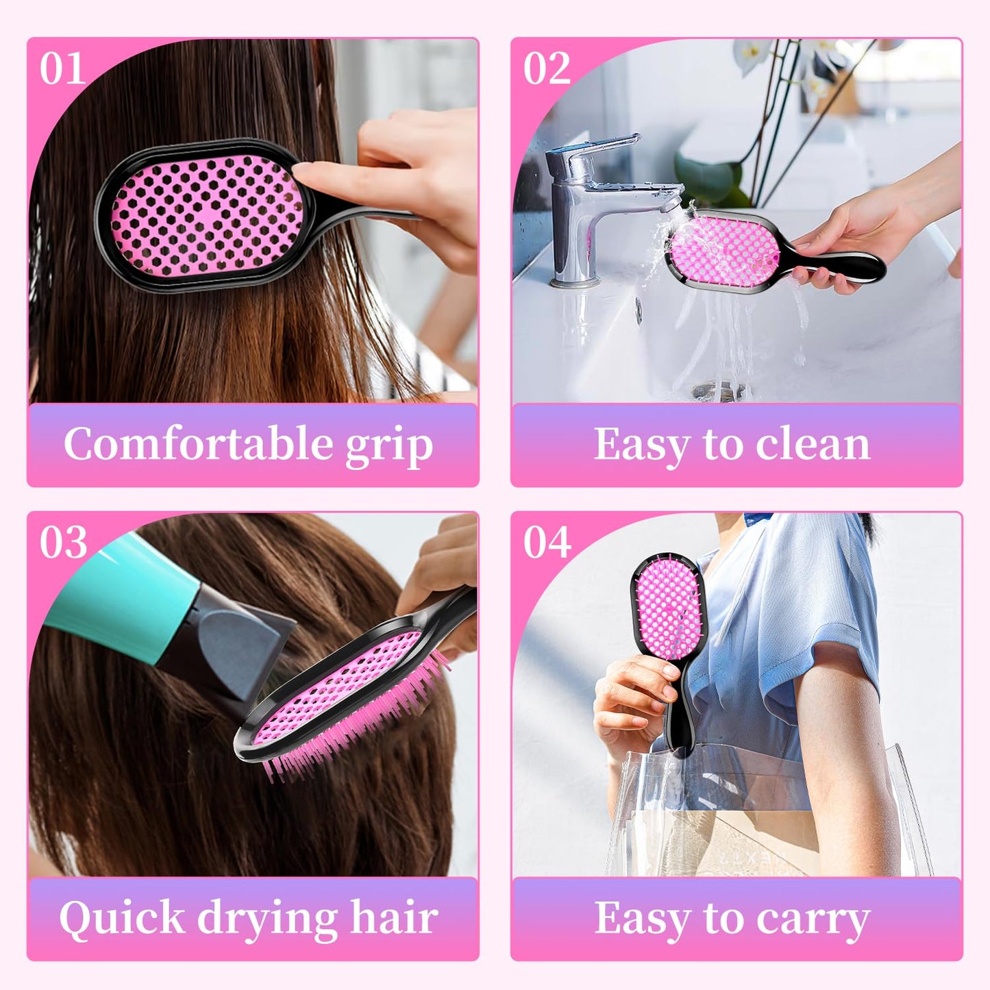 Detangling Brush,1 Pack Detangler Brush, Gentle & Effective Detangling on Wet or Dry Fragile Hair Types,Ultra-light, Detangling Brsuh ventilated and antistatic hairbrush (Blue)