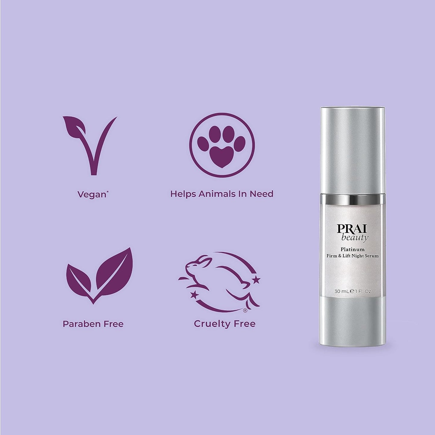 Platinum Firm & Lift Night Serum - Anti-Aging Face Serum for Instant Lift | Vegan & Cruelty-Free, 1 Fl Oz
