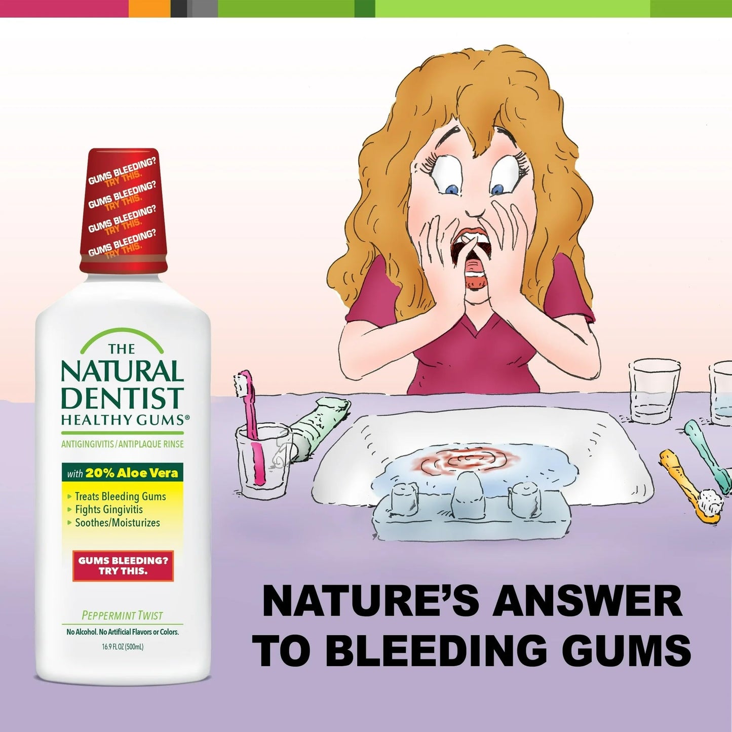 Natural Dentist Healthy Gums Antigingivitis Rinse Peppermint Twist 16.9 Ounce (Pack of 2)