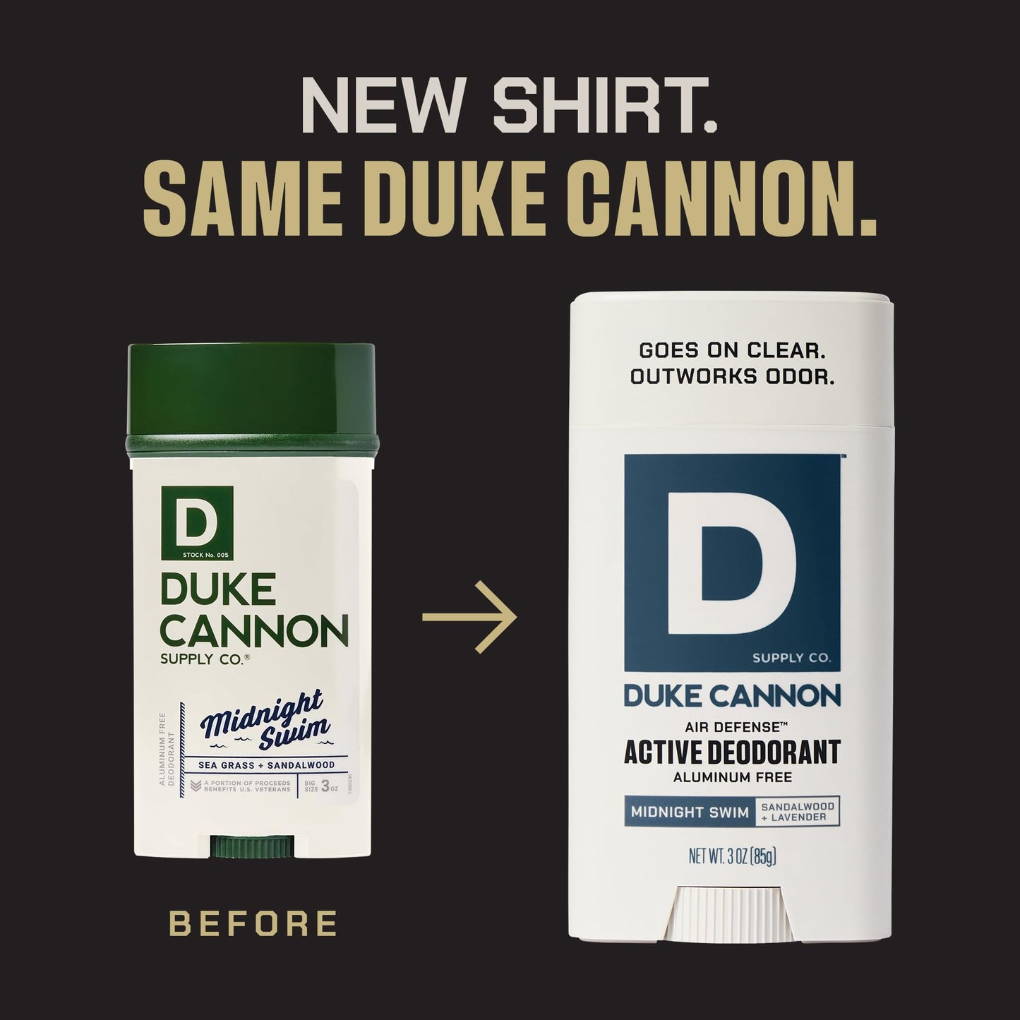 Duke Cannon Midnight Swim Aluminum-Free Deodorant for Men - Air Defense, Sandalwood + Lavender Scent, 3 oz – Long-Lasting, Clear Glide, Skin-Soothing Formula