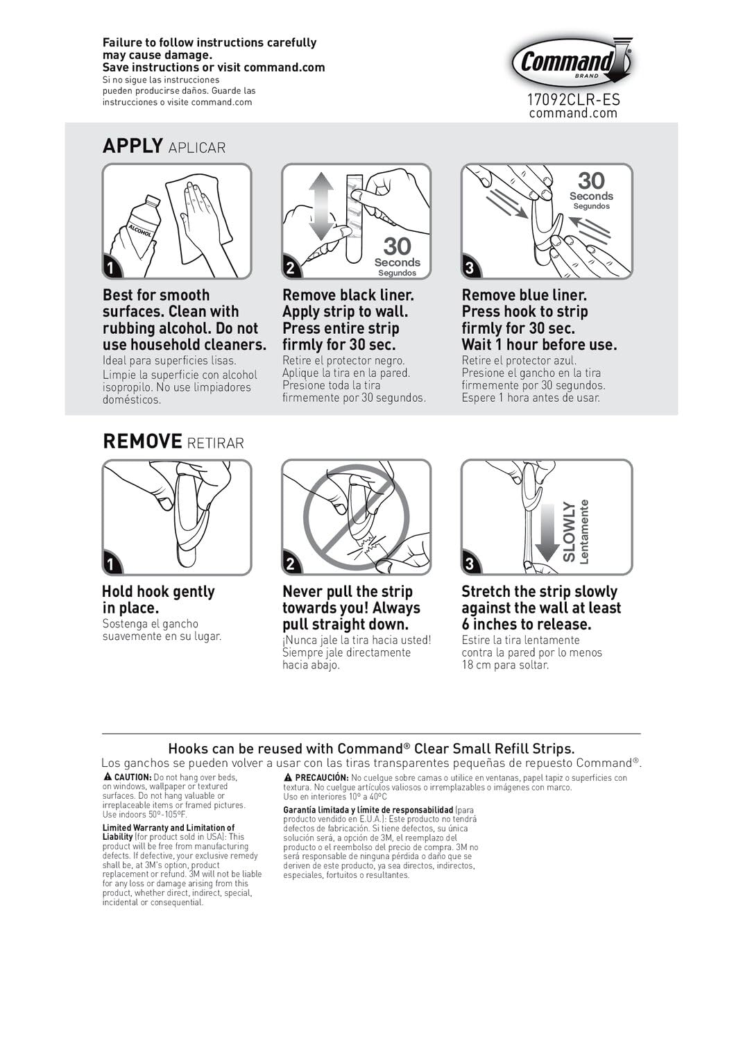 Command Small Clear Oval Hooks, 2 Wall Hooks and 4 Command Strips, Damage-Free Hanging with Adhesive, No Tools Great for Hanging Home and Room Decor, Holds up to 1 lb