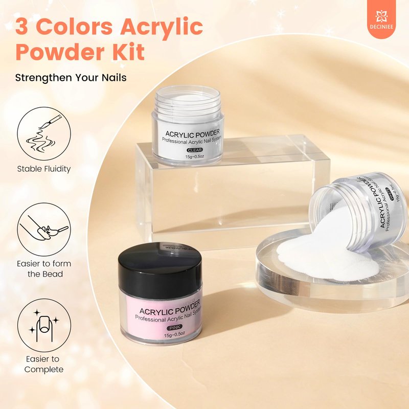 Nail Kit for Beginners with Everything: Professional Nail Acrylic Powder Liquid Set with Practice Finger Drill U V Light in Makeup Bag for Women Salon Home (Silver)