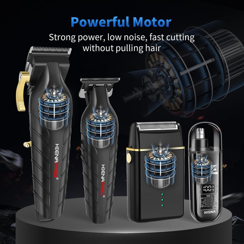 Professional Cordless Hair Clipper Set for Men - Beard Trimmers, Electric Foil Shaver & Nose Hair Trimmer | Rechargeable Grooming Kit