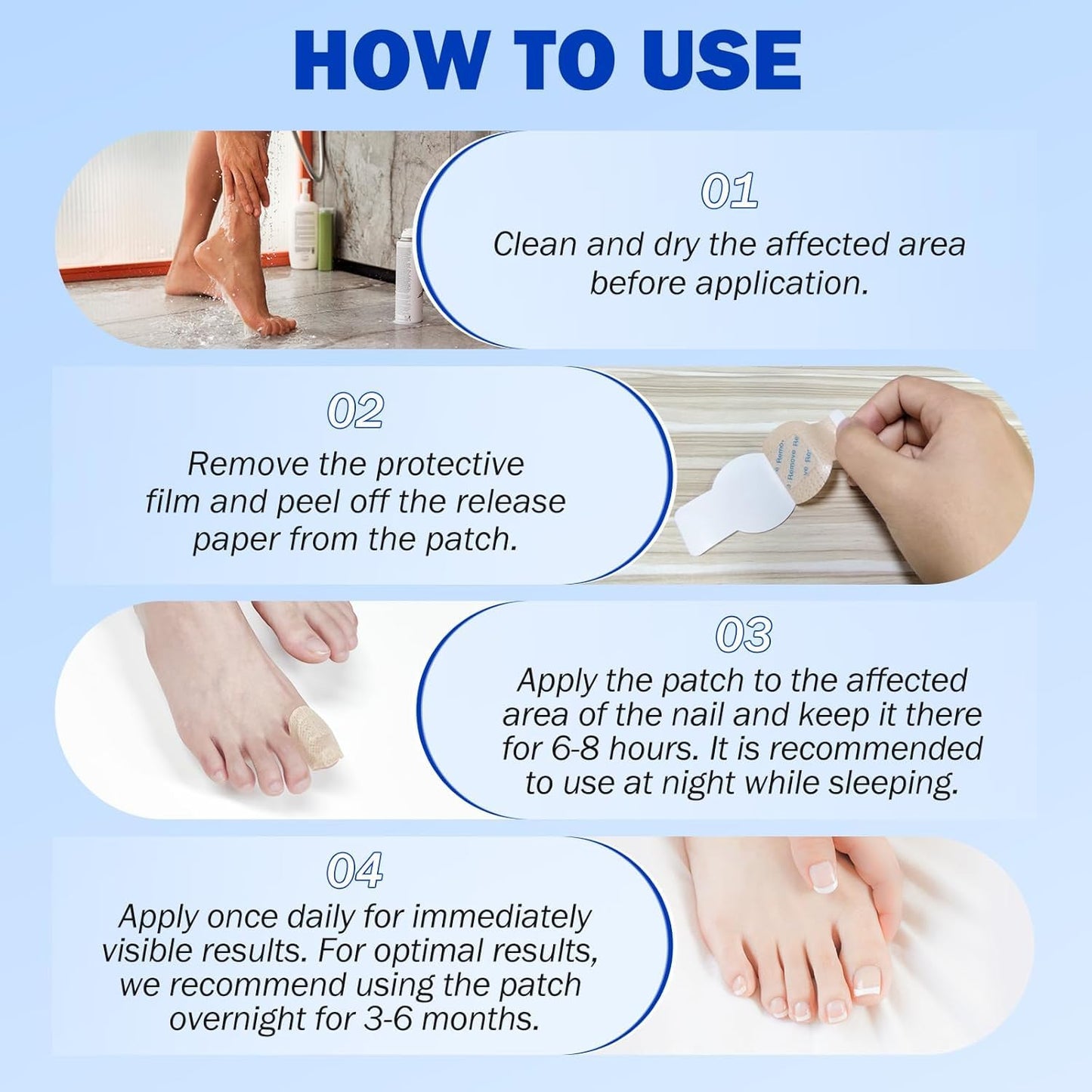 Nail Patches for Toenails & Fingernails – 8-Hour Nail Care Repair Stickers for Extra Strengthening (42pcs)
