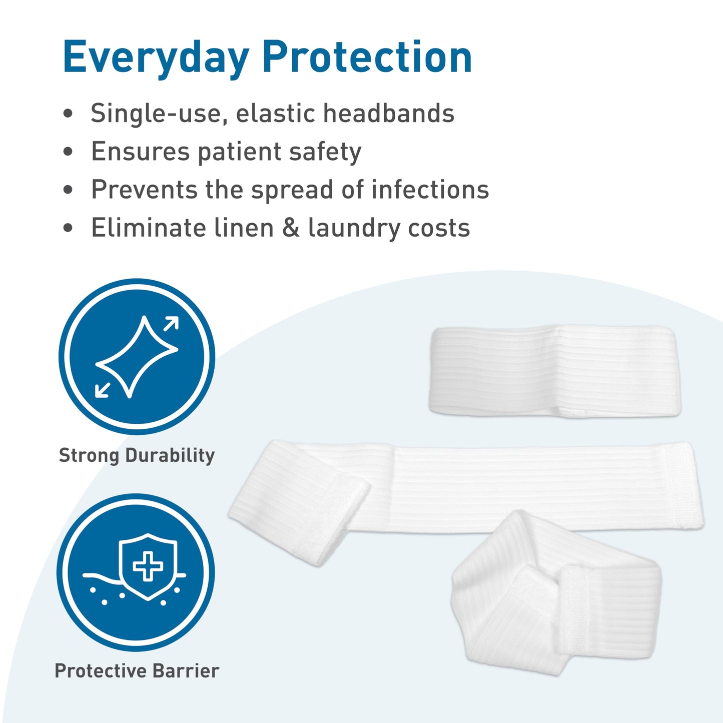 BodyMed Disposable Medical & Spa Headbands - 48 Count, Easy Closure for One-Time Use in Clinical & Spa Setting