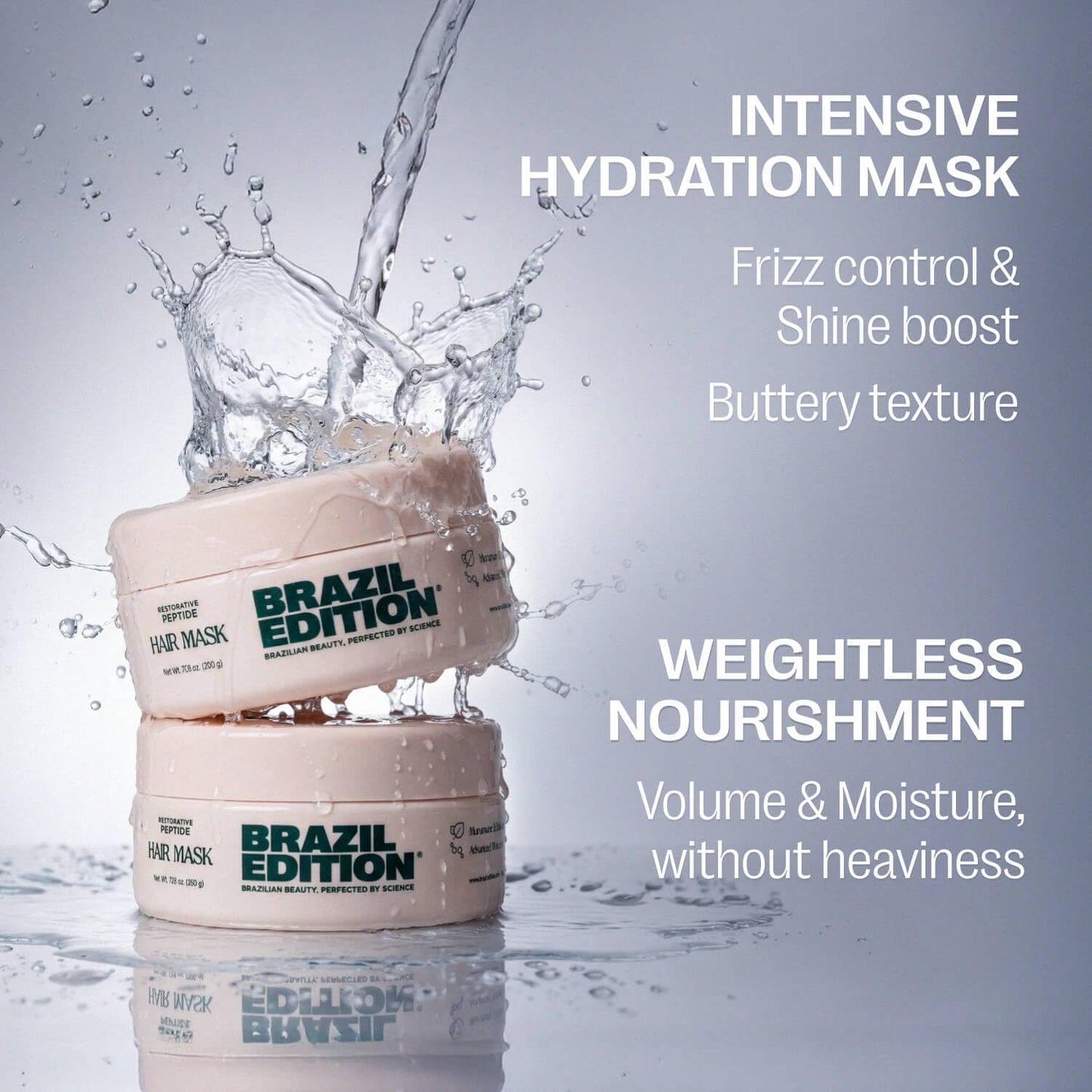 BRAZIL EDITION Restorative Peptide Hair Mask – Deep Repair in 2 Minutes, Hydration & Shine, Murumuru & Babassu Butters, Hyaluronic Acid, Strengthens & Smooths Damaged Hair (7 oz)