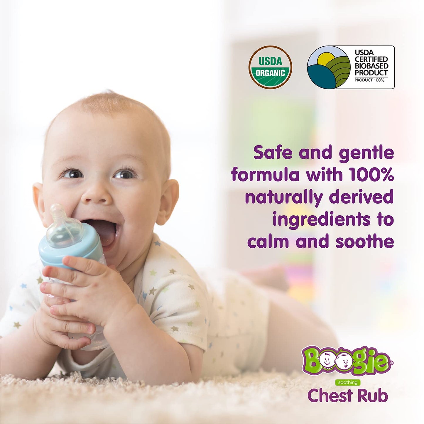 Boogie Soothing Chest Rub Stick for Babies and Kids - 0.49 oz - Soothing Relief for 3+ Months - Made with 100% Naturally Derived Ingredients - Baby Essentials