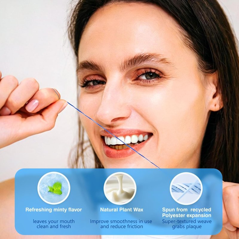 Expanding Woven Dental Floss - Waxed Mint Floss for Gentle Oral Care | 10 Spools (32.8 Yd Each)