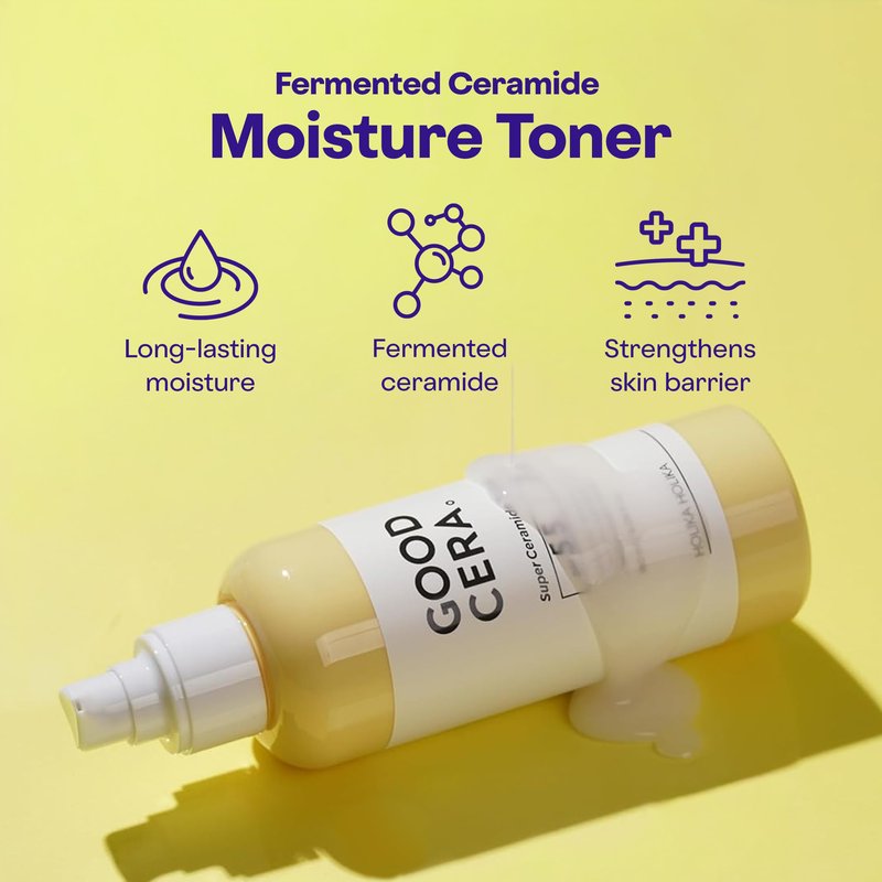 HOLIKA HOLIKA Good Cera Super Ceramide Toner – 50% Ceramide Essence Toner with Hyaluronic Acid & Niacinamide | pH 5.5 Alcohol-Free Barrier Care for Dry Sensitive Skin, NP AP EOP, 6.12 fl oz (180ml)