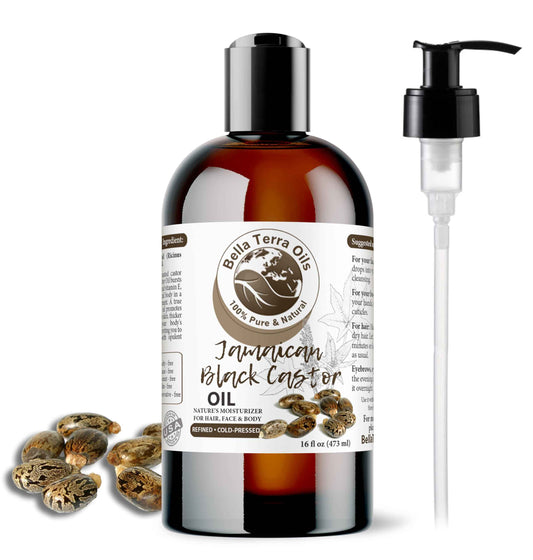 Bella Terra Oils - Black Castor Oil 16oz - A Symphony of Nutrients, Unveiling the Secret of Luxuriant Skin