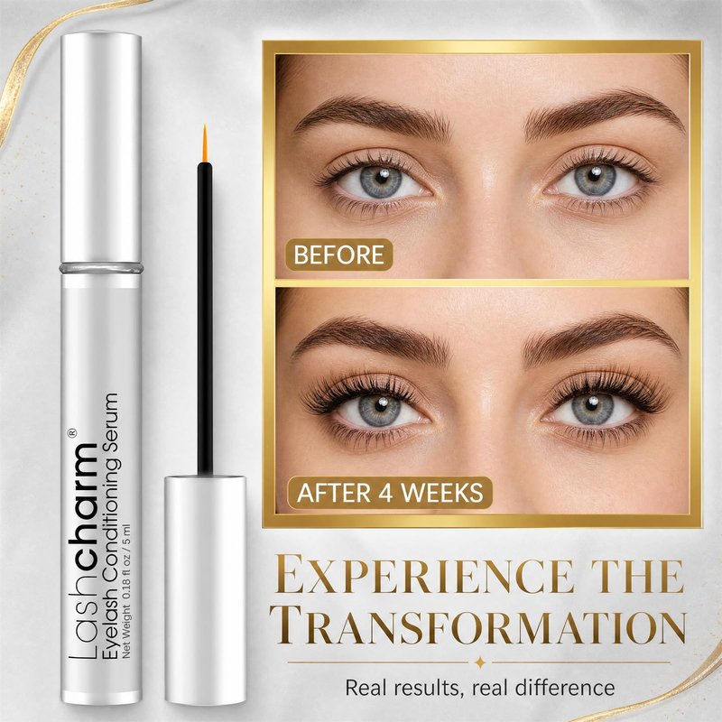Eyelash Growth Serum, 5ML Lash Serum for Longer Thicker Fuller Lashes, Lash Enhancing Serum with Gentle Vegan Formula for Natural Lash Growth