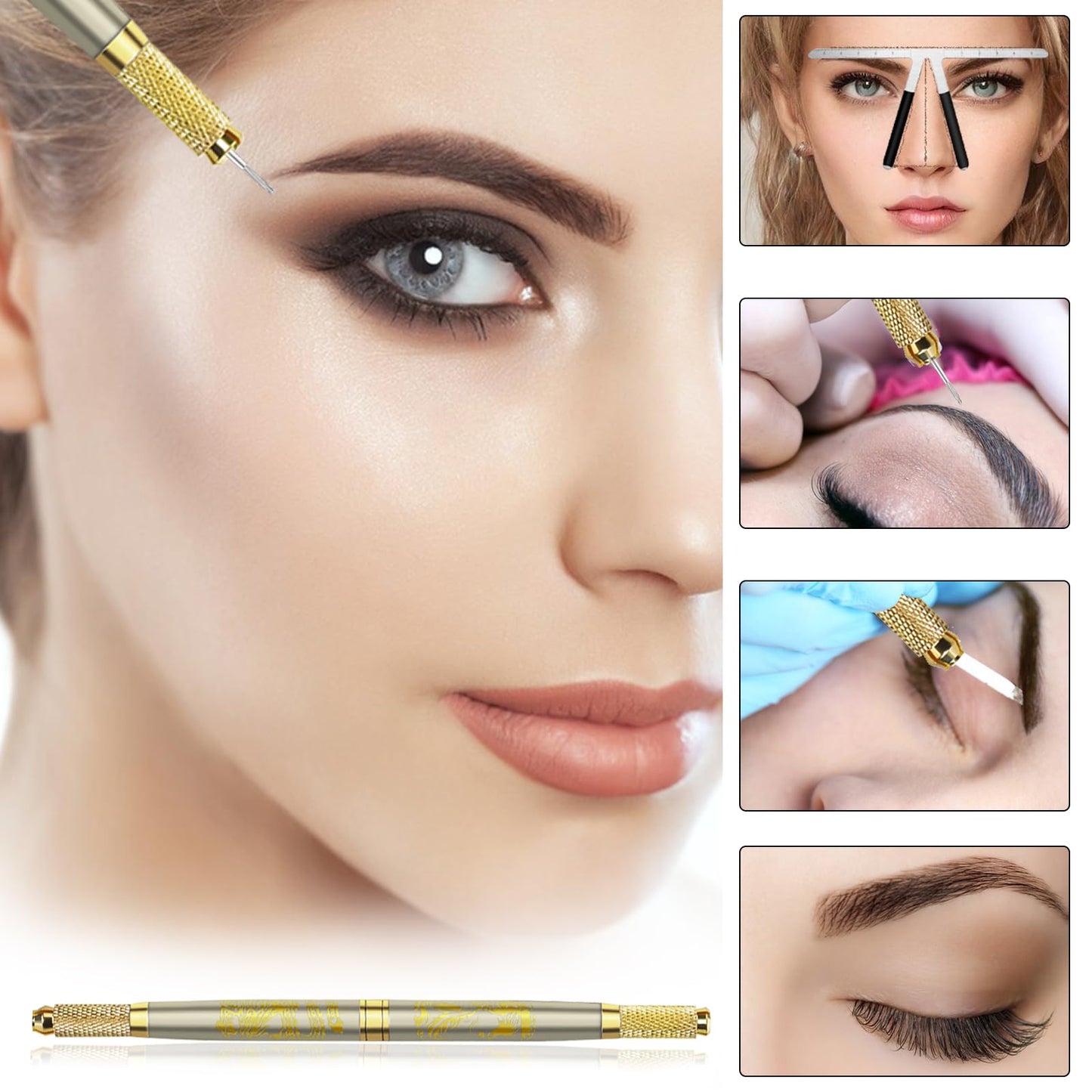 Faat3 Coi4 Microblading Kit, Eyebrow Pen with Microblading Supplies Eyebrow Kit Mapping Kit for Beginners & Artist