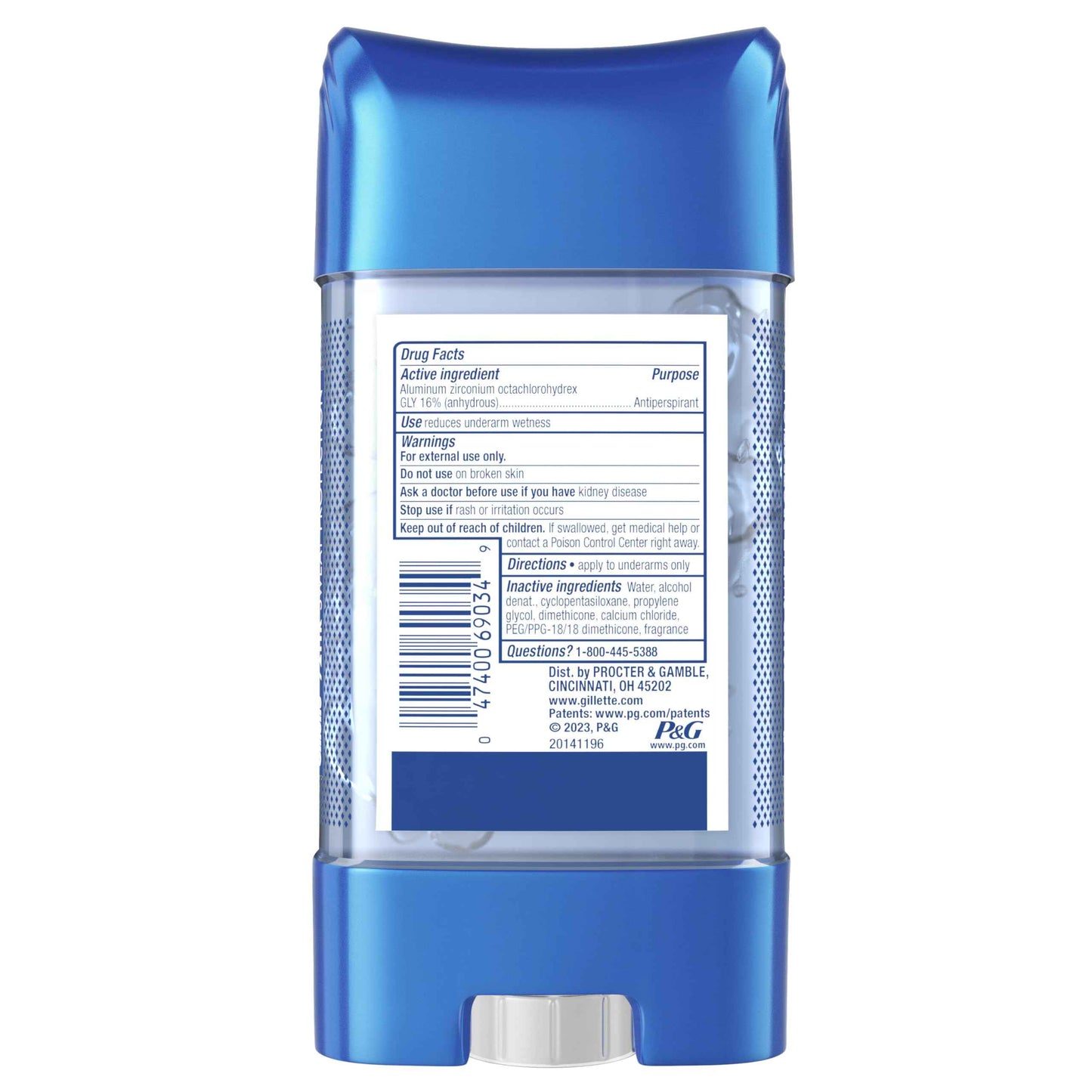 Gillette Antiperspirant and Deodorant for Men, 72hr Sweat & Odor Protection, Long Lasting Freshness, Anti-White Mark Technology, Clear Gel, Tropical Breeze Scent, 3.8 oz (Pack of 3)