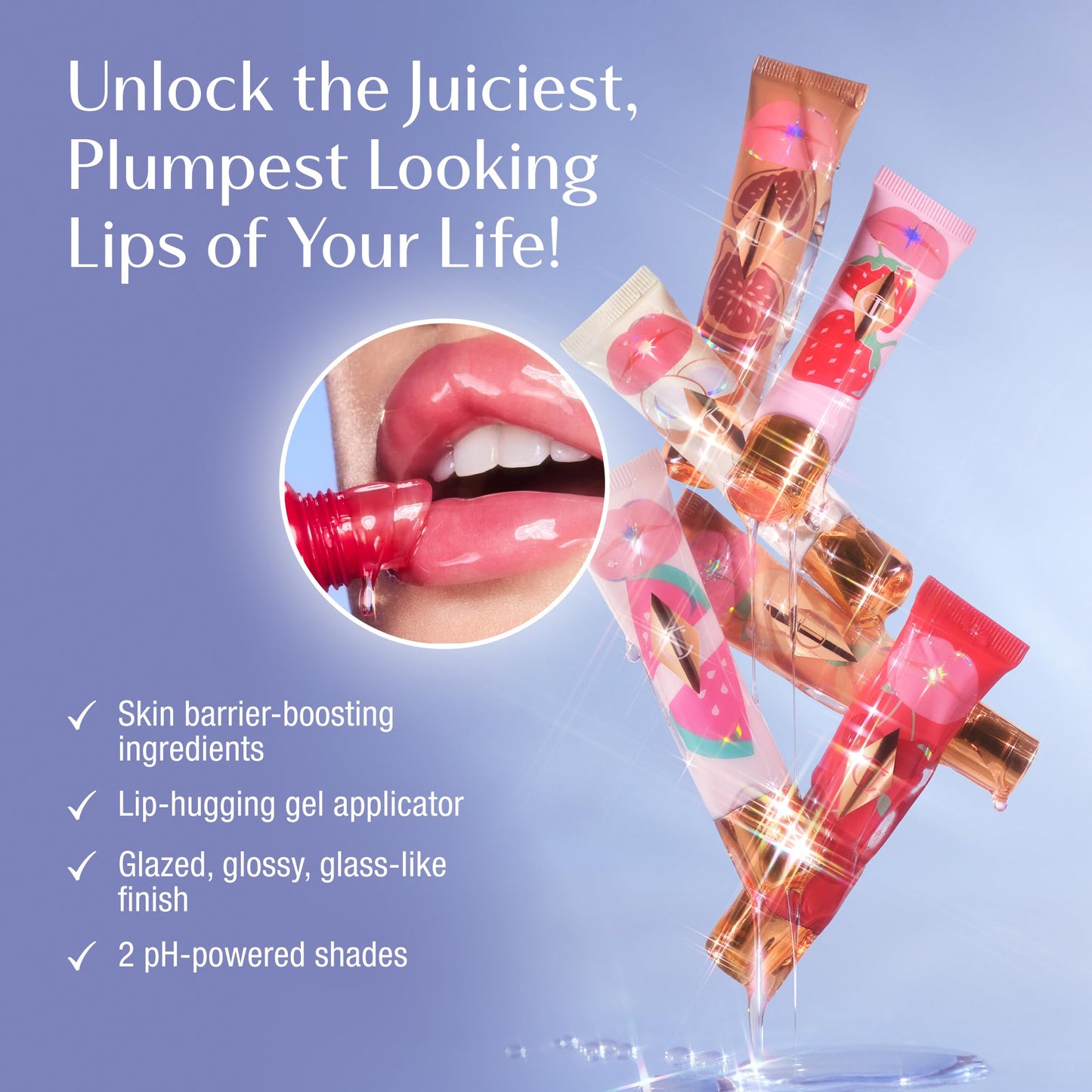 Charlotte Tilbury Healthy Glow Nectar Lip Oil - Sheer Tinted Lip Gloss Oil with Hyaluronic Acid & Vitamin E - Leaves Lips with a High-Shine Glaze & Lasting Hydration - Juicylicous Strawberry Vanilla