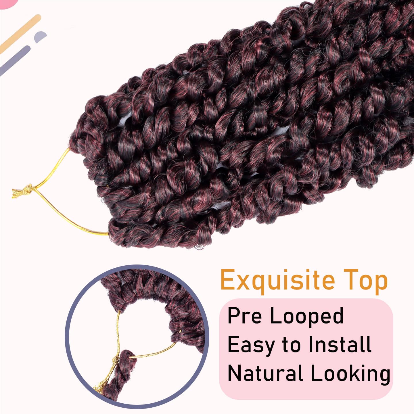 8 Packs Passion Twist Hair 8 Inch Pre-twisted Passion Twist Crochet Hair Pre-looped Crochet Braids Hair for Women Passion Twists Braiding Hair Synthetic Hair Extensions(12Strands/Pack; T1B/BUG#)