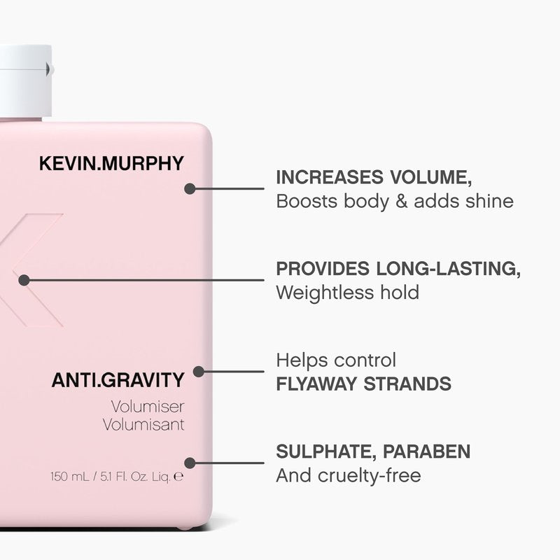 KEVIN.MURPHY ANTI.GRAVITY - Volumising & Texturising Lotion for All Hair Types - Hair Volume, Texture & Shine - Less Flyaways - Sulphate & Paraben Free - 150 mL / 5.1 fl oz