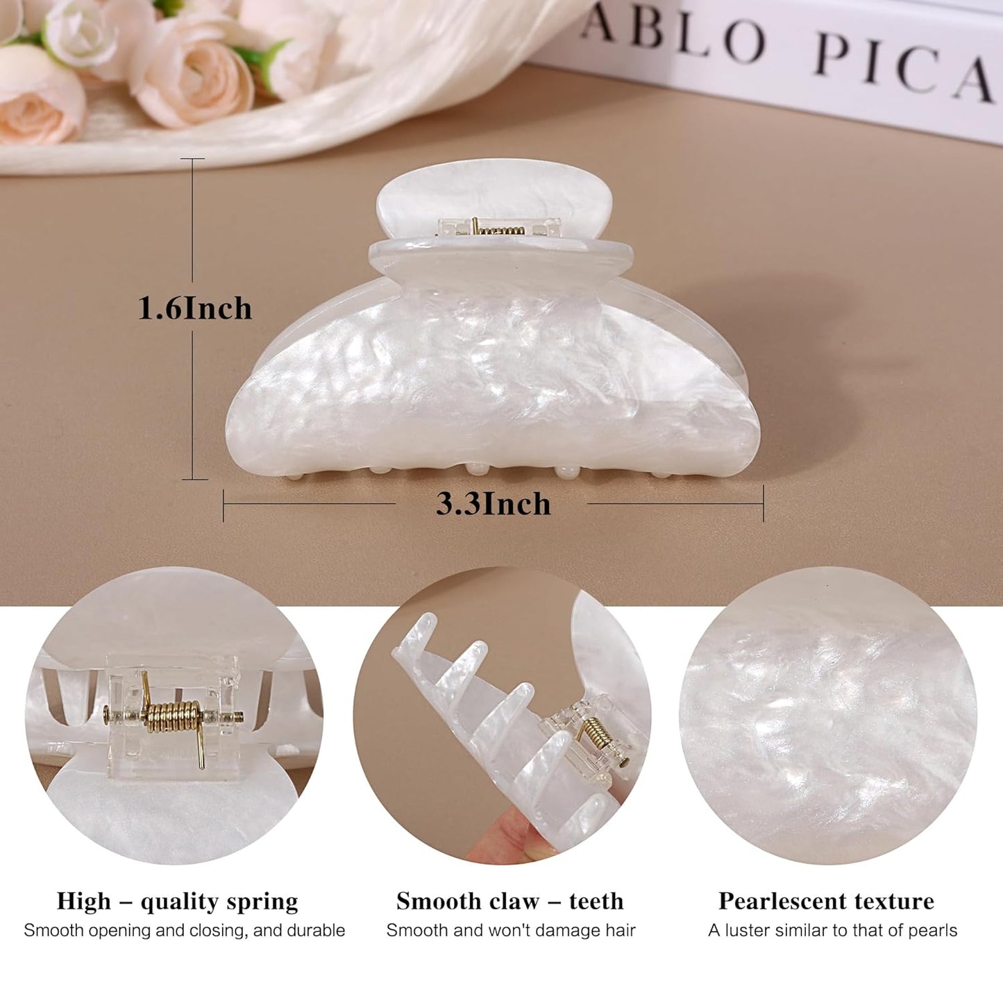 Hair Claw Clips - 10Pcs Medium Non-Slip Clips for Thick/Thin Hair | Strong Hold Styling Accessories for Women & Girls