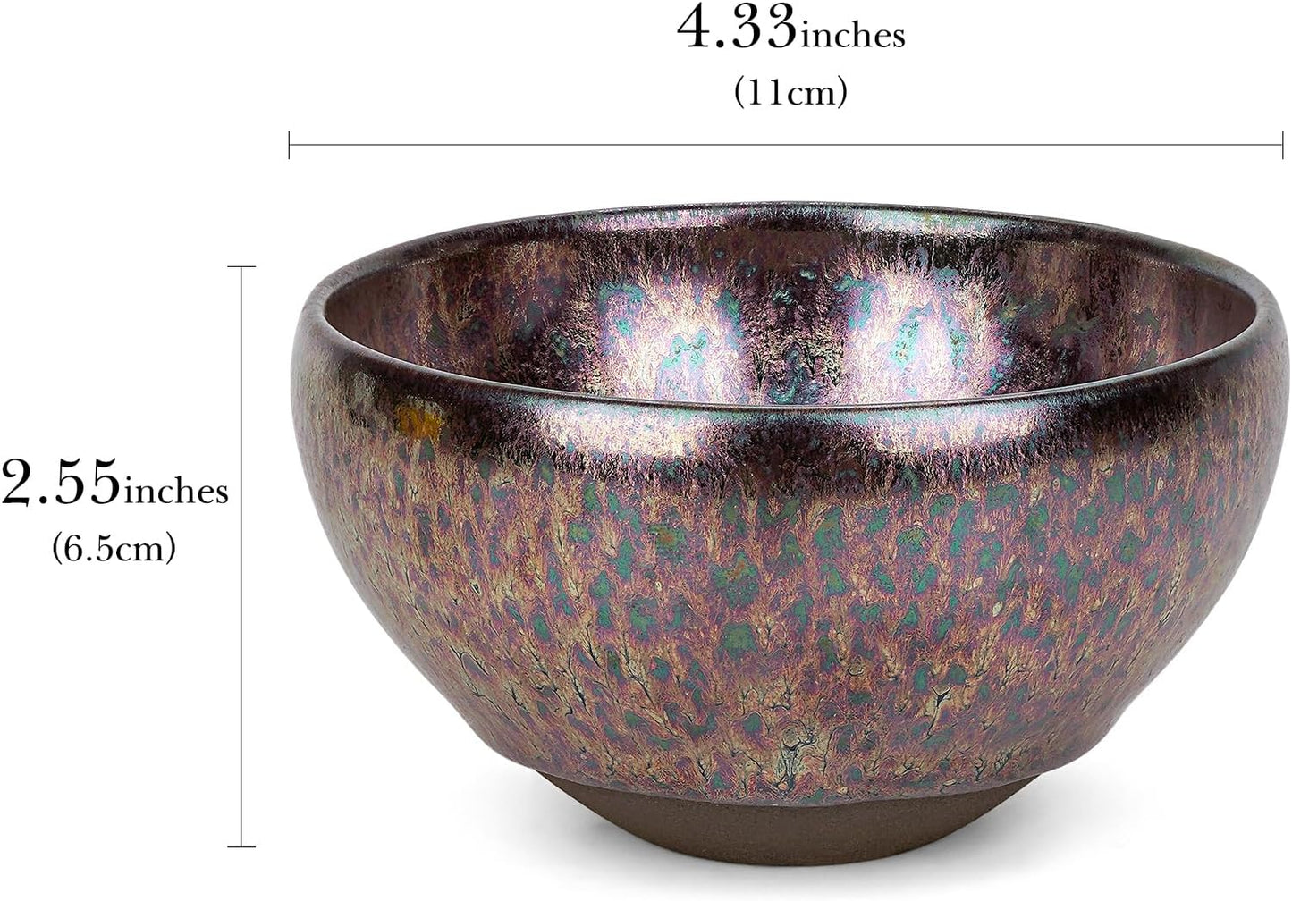 Ceramic Shaving Bowl for Men - Jian Zhan Glaze Wet Shave Mug | Purple Lathering Bowl