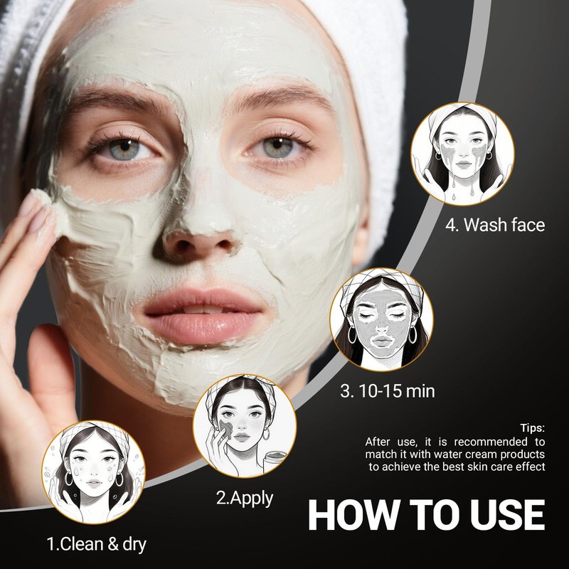 Clay Mask & Mud Face Mask – Purifying Kaolin Clay Mask, Blackhead Remover & Oil Control for Sensitive, Oily & Dry Skin | Detoxifying Pore Cleanser & Scrub | Helps Reduce Pores & Acne | 10.5 oz