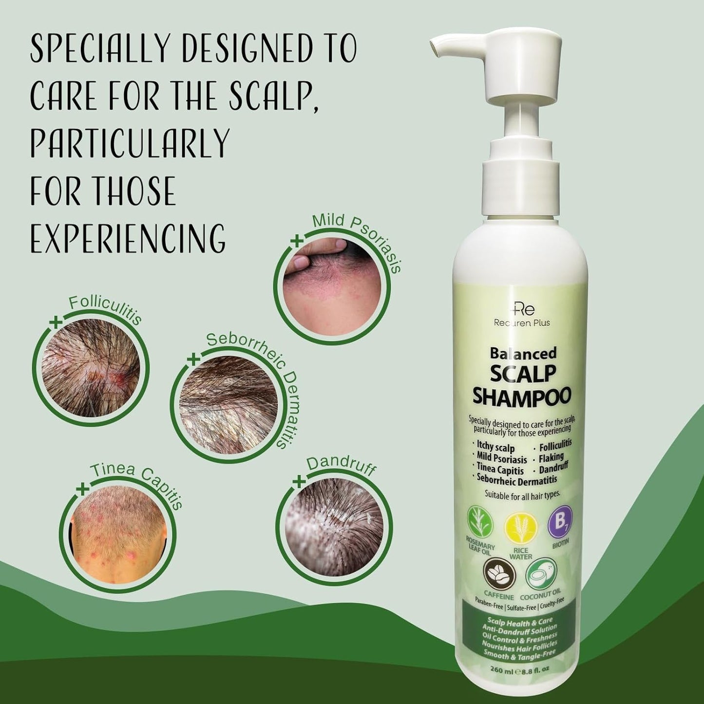 Antifungal Shampoo for Folliculitis & Seborrheic Dermatitis - Scalp Treatment with Salicylic Acid & Coconut Oil | 8.8 fl. oz