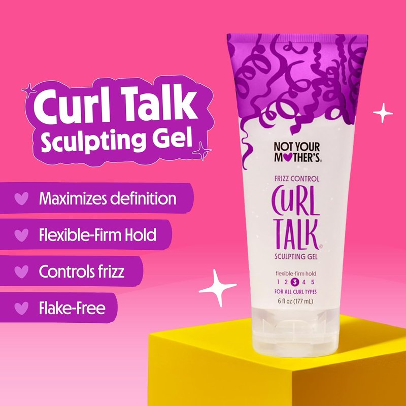 Not Your Mother's Curl Talk Sculpting Gel & Defining Cream Set | Frizz Control for All Curly Hair Types - 6 & 8 Fl Oz
