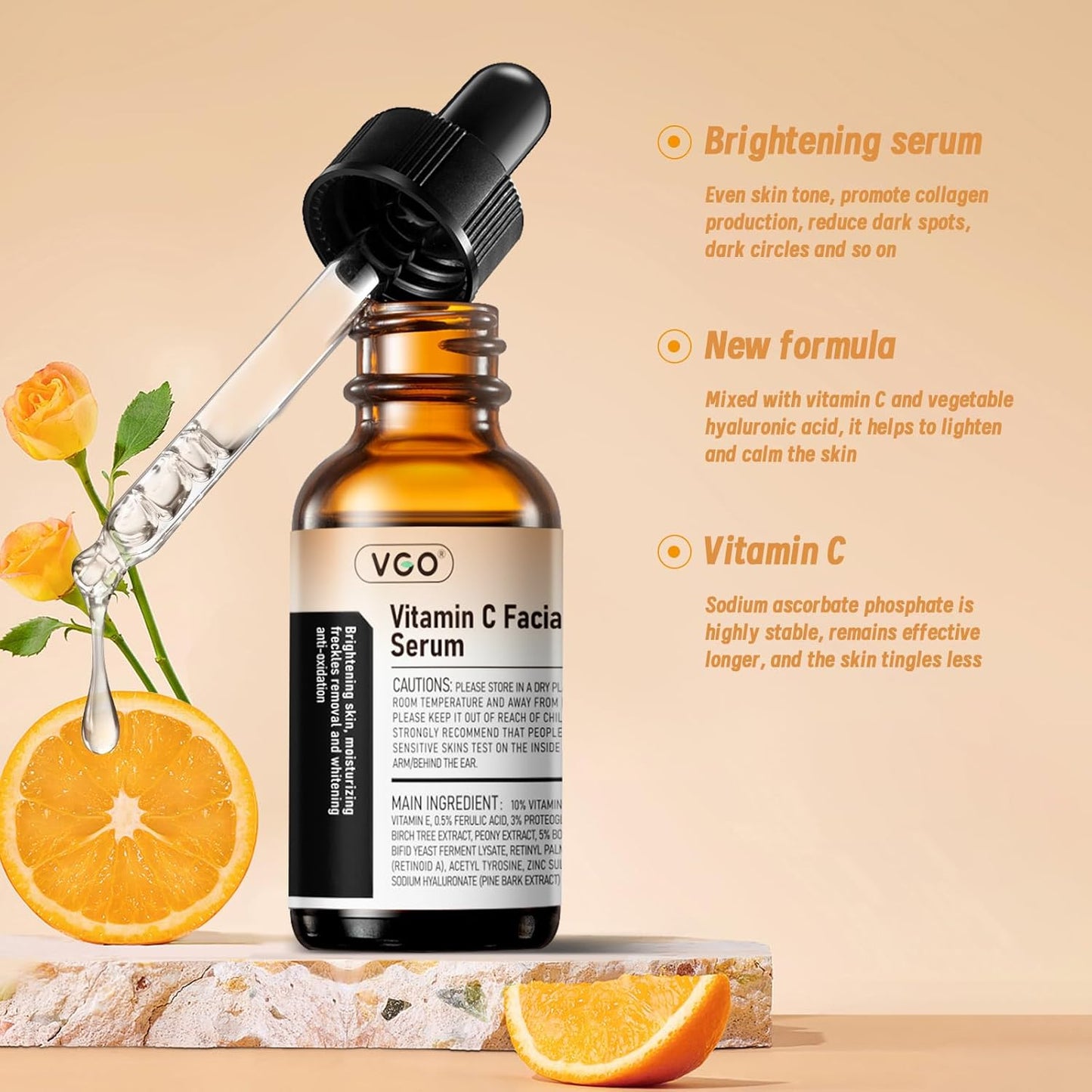 Vitamin C Serum for Face - Anti-Aging with Hyaluronic Acid & Vitamin E | Deep Hydration, 2.02oz / 60ml