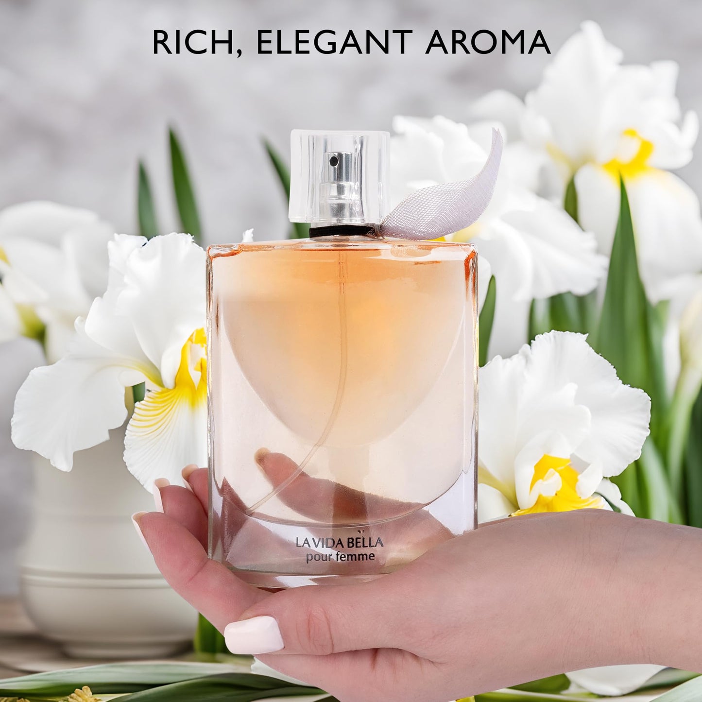 La Vida Bella Eau De Parfum for Women 3.4 Fl Oz- Floral Fruity Fragrance - Rich & Elegant Aroma - Scents of Iris, jasmine & Orange Blossom - Warm & Powdery Base of Almond - 100ml Bottle for Daily Wear
