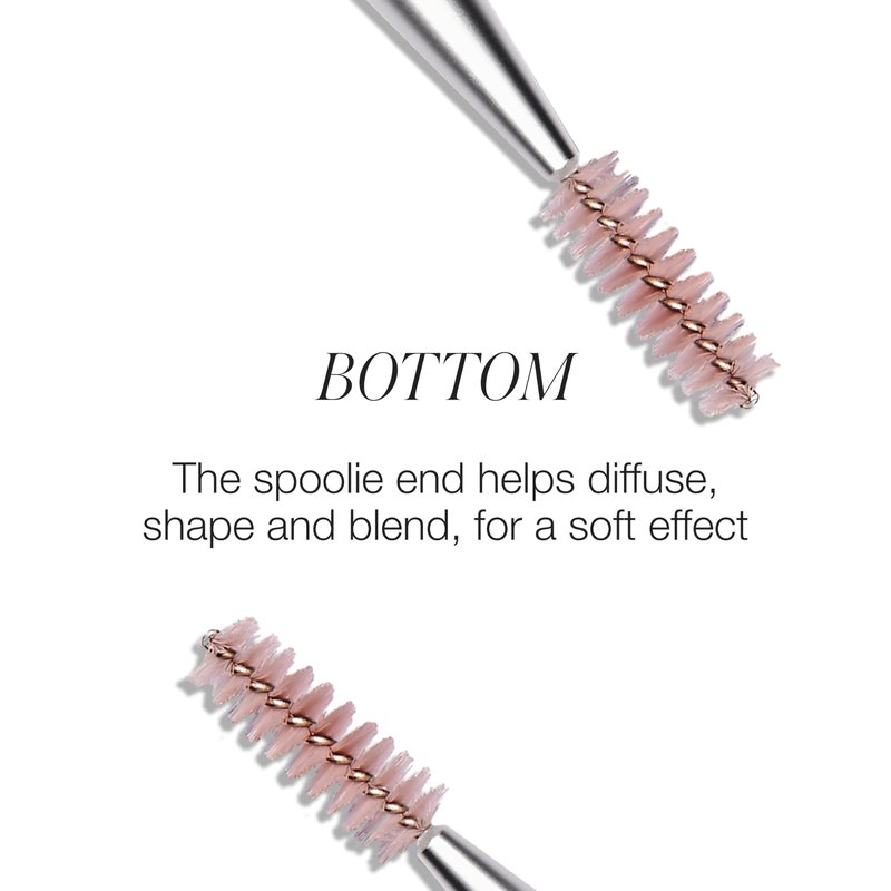 RMS Beauty Back2Brow Brush - Vegan Synthetic Fiber Eyebrow Makeup Brush with Spoolie Cruelty Free Clean Beauty Makeup Tools