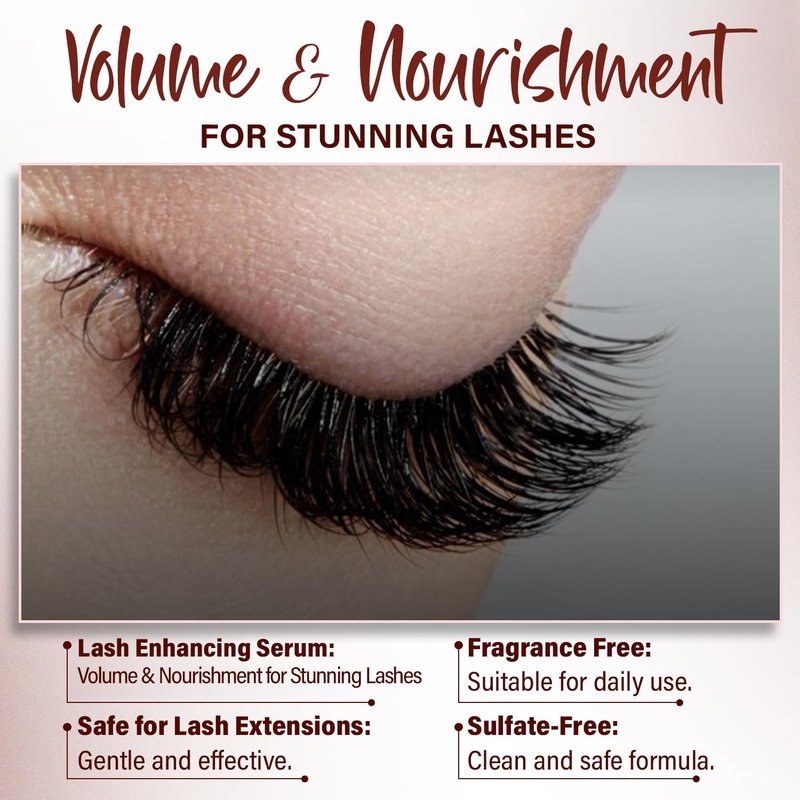 Herbishh Eyelash Growth Serum for Women & Men (0.135 fl. oz), Serum for Eyelash Growth, Peptide Lash Enhancing Treatment, Lash conditioner strengthening treatment for Thicker & Fuller-Looking Lashes