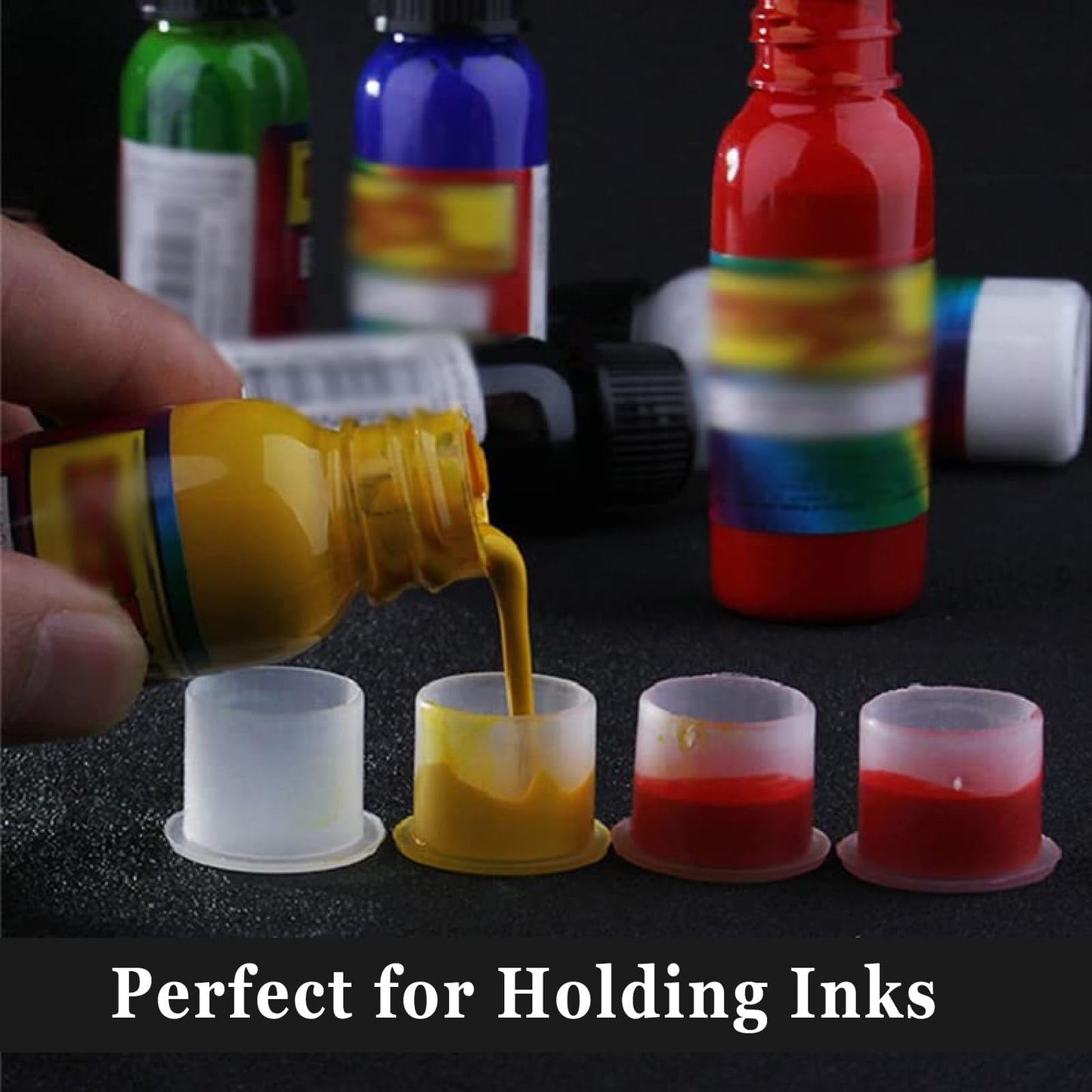 Tattoo Ink Caps - SOTICA 1000pcs Tattoo Ink Cups with Base Mixed Size #11 Small #14 Medium #17 Large Plastic Tattoo Caps for Ink Tattoo Supplies (1000pcs Mixed)