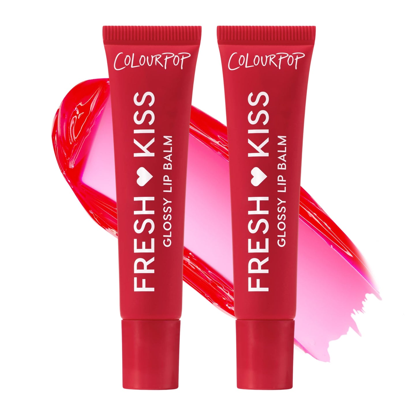ColourPop Fresh Kiss Glossy Lip Balm - Hydrating Lip Care Enriched with Peptides, Hyaluronic Acid, Shea Butter & Vitamin E for an Ultra-Cushiony Formula - Cherry Glaze (2 Count)