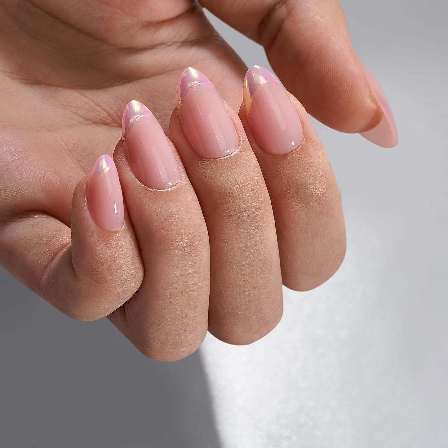 French Tip Press On Nails - Almond Shape Stick On Nails for Women | Berry French & Dazzling Pink Colors