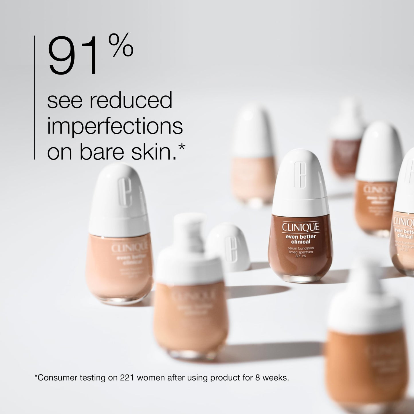 Clinique Even Better Clinical Serum Liquid Foundation SPF 25 With Vitamin C, Salicylic Acid + Hyaluronic Acid For Combination to Oily Skin Types | Full Coverage + Matte Finish, Vanilla, 1 Fl Oz