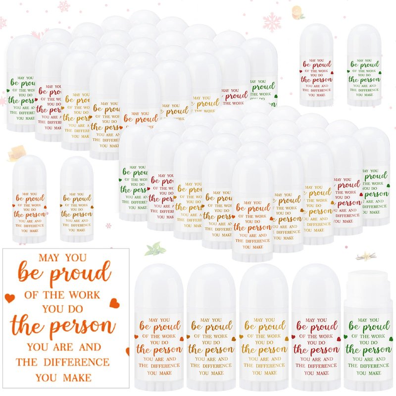 Swiffen 50 Pcs Mini Lip Balm Bulk for Teachers Coworkers Thank You Appreciation Gifts Moisturizer Assorted Flavors Beeswax Natural Ingredients Dry Chapped Lip Care Products for Women Friend Men