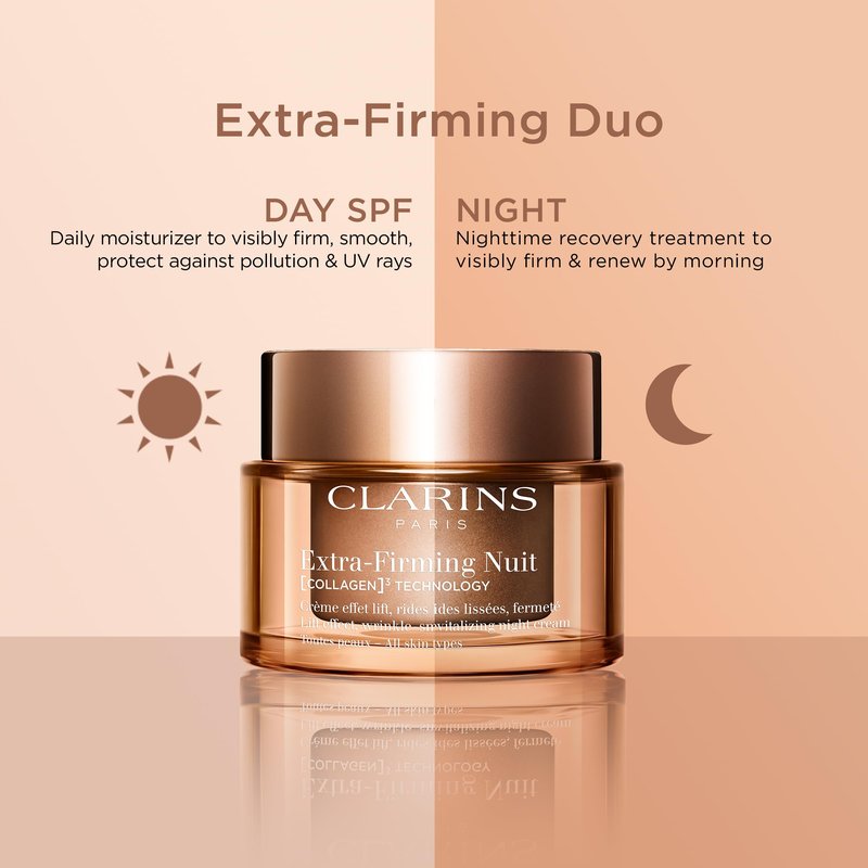 Clarins NEW Extra-Firming Day Moisturizer SPF 15 | Firming Anti Aging Face Cream | Contains Collagen Polypeptide & Niacinamide | UVA/UVB Protection | All Skin Types | 1.7 Ounces