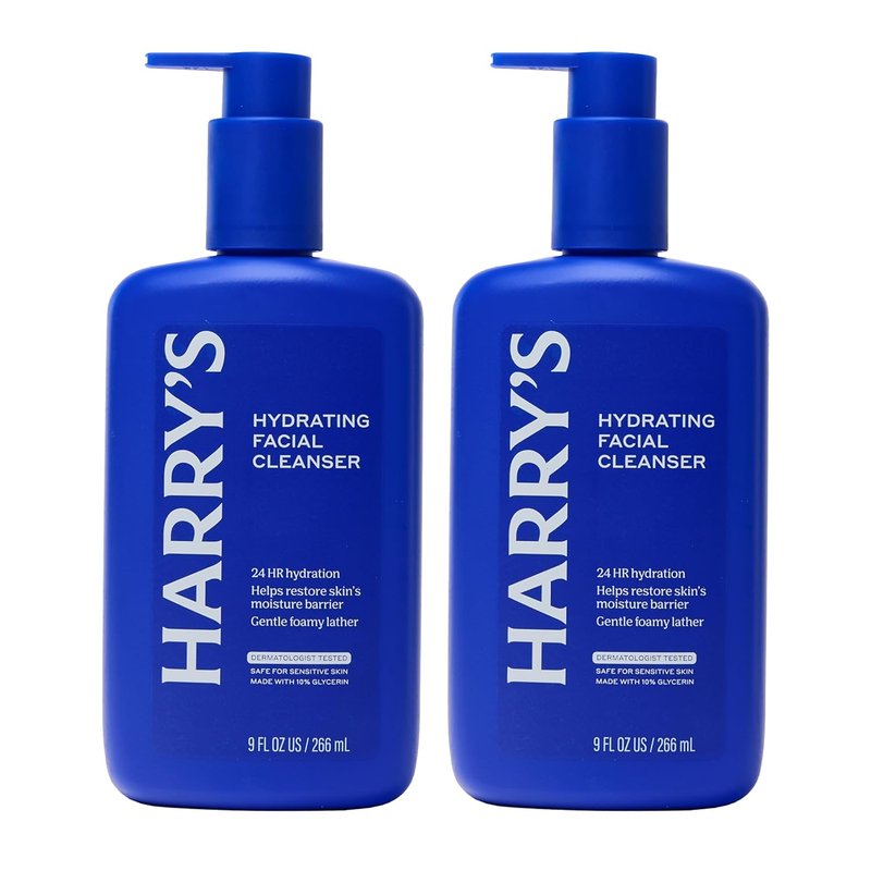 Harry's Hydrating Facial Cleanser for Men - Gentle Face Wash for Sensitive Skin | 9 fl oz (2 Pack)