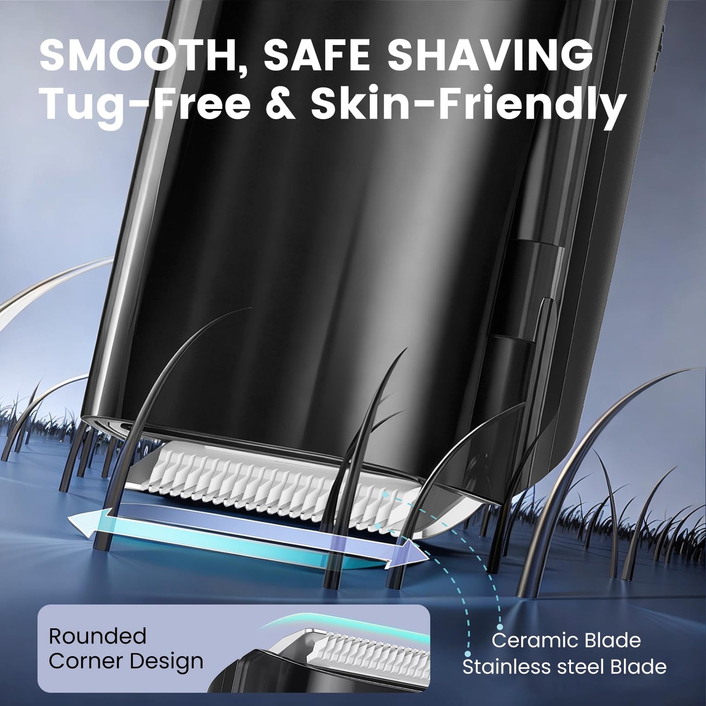 ENSSU Beard Trimmer for Men - Electric Cordless Vacuum Mens Beard Trimmer with Adjustable 20 Length Setting,Waterproof Mustache Trimmer with Ceramic Blade for Precision Facial Hair