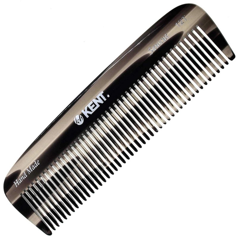 Kent 12T Wide Tooth Detangling Comb - Handmade Comb for Thick, Curly Hair | Large Tooth Grooming Tool